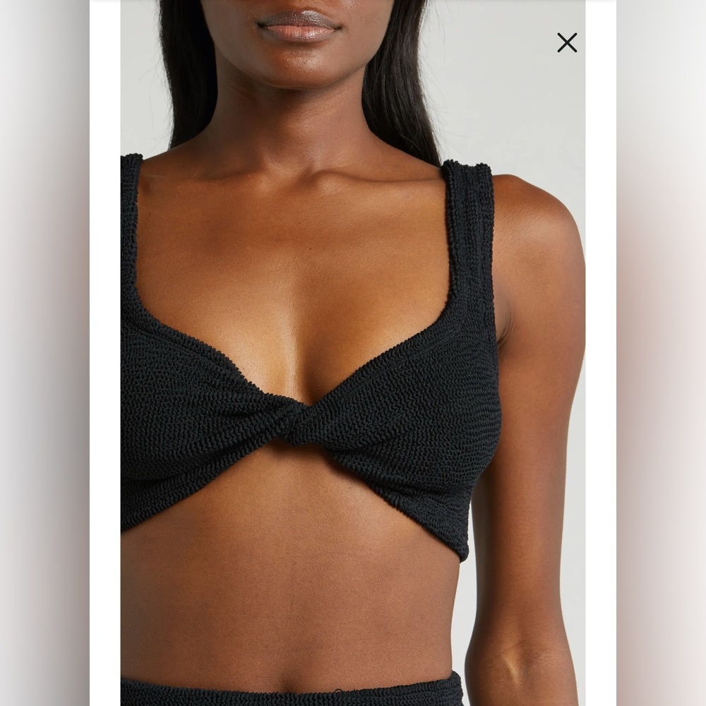 Hunza G Black Bikini Top